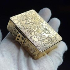 ZORRO 915s Handmade Rare Brass Lighter Heavy Armor Retro Double-sided Engraving
