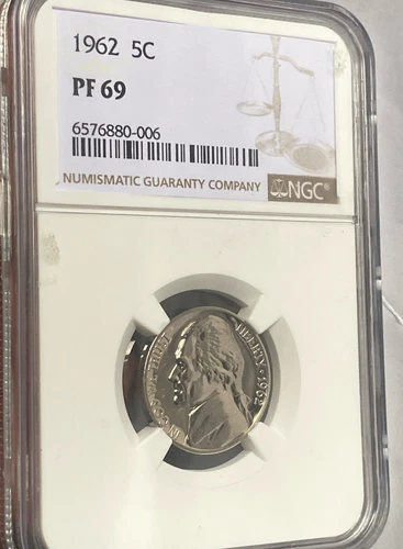 1962 Proof Jefferson Nickel NGC PF69 5c US Coin