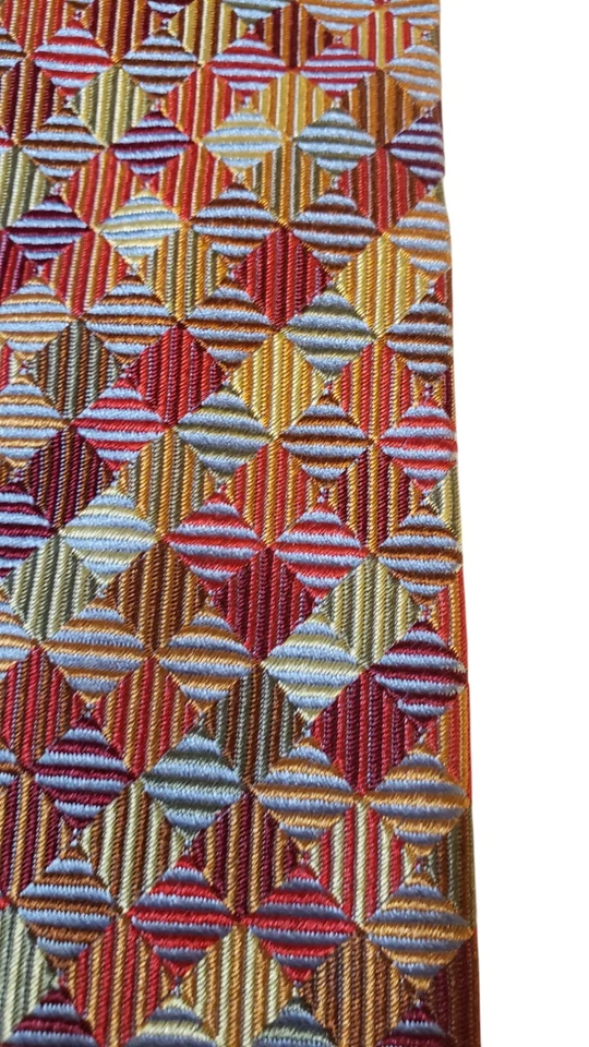 Peacock Neck Tie Mens Designer Luxury Multicolor Geometric Business Church Suit - Image 2 of 4