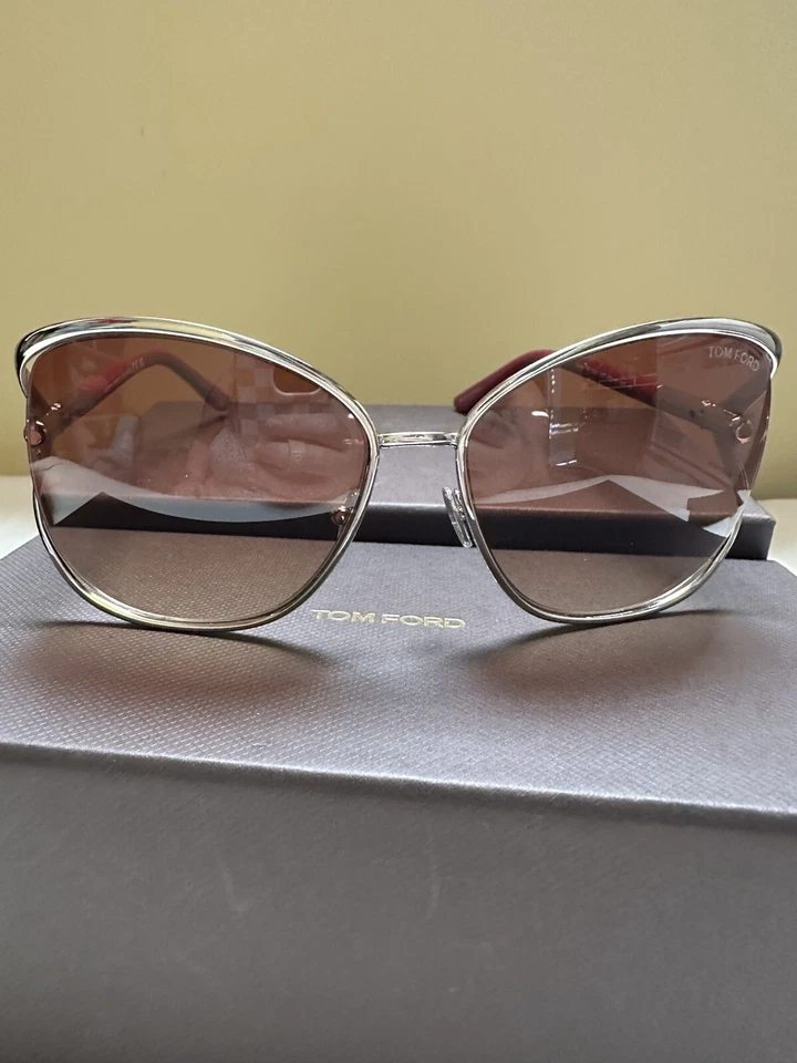 Tom Ford Marta 62 mm rojo y plata TF 1091 62-16-120  Foto 3 de 4