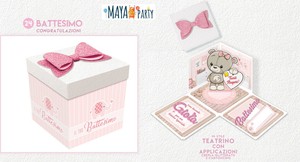 Scatola Regalo Skatush Battesimo Bimba Rosa Femmina Magic Box Biglietto Auguri Ebay