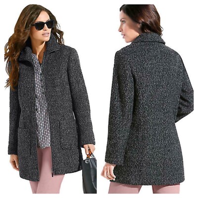 plus size boucle coat