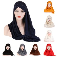 Muslim Women Hijab Instant Amira Caps Ready to Head Scarf Shawl Wrap Islam Cover