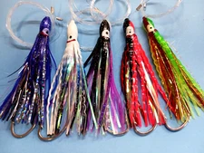Custom 5 Pk Color Saltwater Offshore Trolling Lure Mahi-Tuna-Sail-Wahoo-Albacore