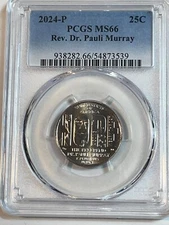 2024 P American Women Quarter Rev Dr Pauli Murray PCGS MS 66