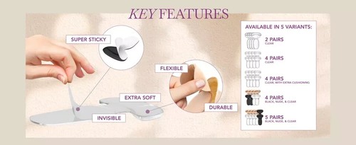 Women's Shoe Inserts - 8 Pack Heel Grips - Blister Prevention & Comfort - Picture 9 of 11
