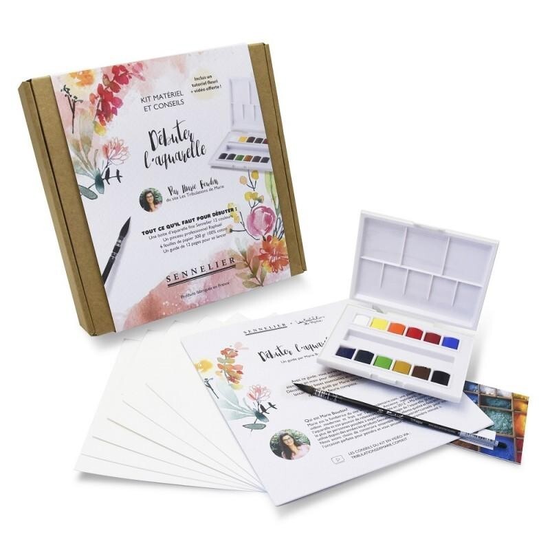 Kit fleur Petite Aquarelle Marie Boudon pour peindre vos bouquets de printemps chez vous