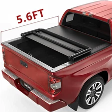 OEDRO 5.5FT Tri-Fold Tonneau Cover For 2014-2021 Toyota Tundra CrewMax Truck Bed
