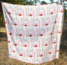 Holiday Christmas tidings fabric outer shower curtain 70x74"