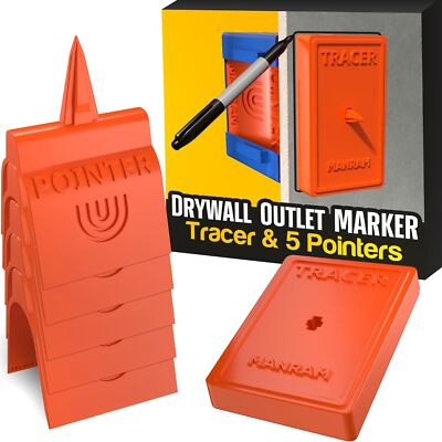 Drywall Outlet Marker with Tracer (5 Pack Pointer) - 2 Pack