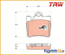 Brake pad set, disc brake COTEC TRW GDB1455