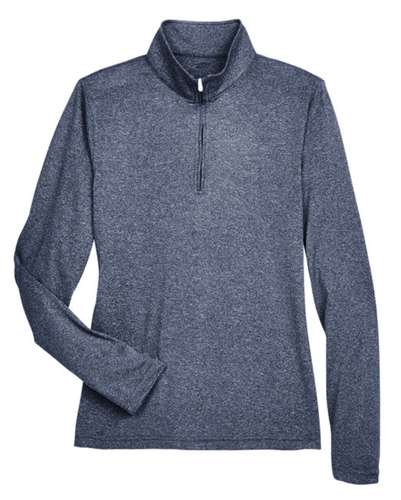 UltraClub - 8618W Ladies' Cool & Dry Heathered Performance Quarter-Zip Pullover - Picture 14 of 20