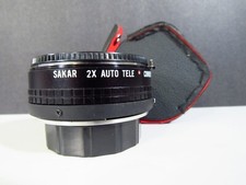 Minolta MD Mount Sakar 2X Auto Tele Converter Lens with Lens Caps
