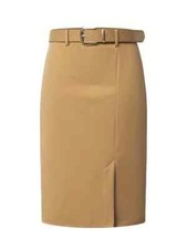 Womens Professional Skirt Stretch Elastic Waist High Waisted Knee Length Office
