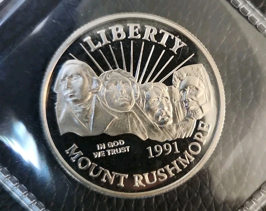 1991 S Mount Rushmore Commemorative Half Dollar Clad Deep Cameo Gem Proof x10 - Image 2 of 3