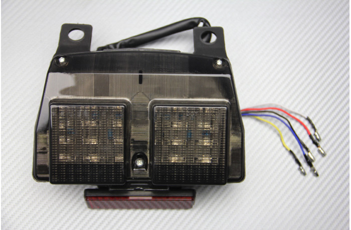 Feu arrière LED Cagiva Mito 125 fumé noir avec clignotants intégrés pour moto de 1989 à 2007