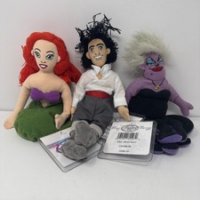 DISNEY Store Beanie Babies LITTLE MERMAID Lot Of 3 With Tags