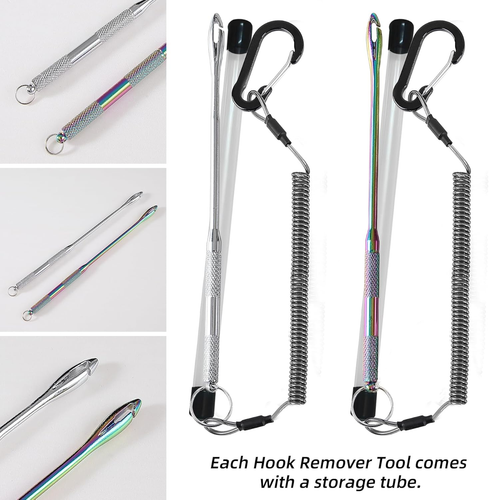 Fish Hook Remover Tool - 2 Pack Fishing Dehooker with Retractable Lanyard, Quick - Picture 6 of 9