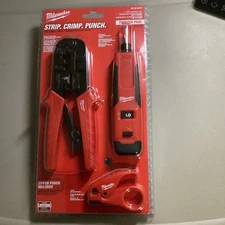 Milwaukee 48-22-8101 4pc Istall Kit Strip.crimp.punch 