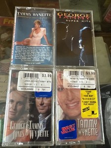Vintage 1987, 95, 99 Tammy Wynette George Jones Cassettes Lot 4 Unopened & Used