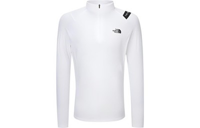 The North Face Solid Color Brand Logo Zip Long Sleeve T-Shirt