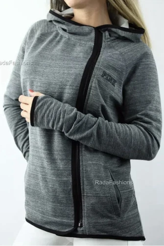 UNDERCOVER Victoria's Secret ROSA Giacca Pile Full Zip Felpa con Cappuccio Logo Tg S P