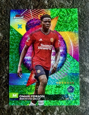 2023-24 Topps Finest UEFA Champions OMARI FORSON /125 Rookie Speckle Green