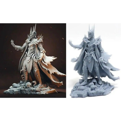 1/24 75mm 3D Print Model Kit Warrior Sauron Movie Unpainted