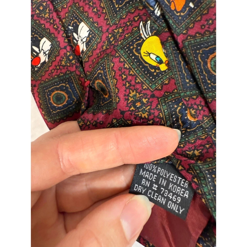 Corbata de colección años 90 Looney Tunes Warner Bros. Bugs Lucas Taz Piolín Marvin Sylvester Foto 4 de 4
