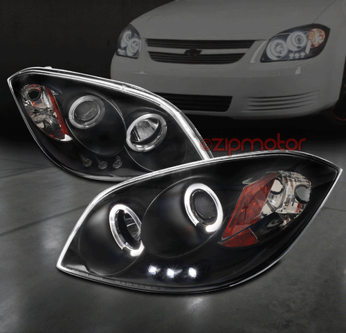 05-10 CHEVROLET COBALT/07-09 PONTIAC G5 HALO LED PROJECTOR HEADLIGHTS LAMP BLACK - Bild 1 von 4