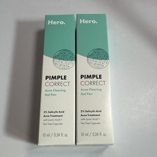 LOT OF 2 HERO PIMPLE CORRECT ACNE CLEARING GEL PEN 0.34 OZ EXP 04/2026 Sealed
