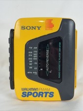 Sony Walkman Sports WM-AF59 Yellow/Black Works Belt Replaced Missing Tuner Wheel