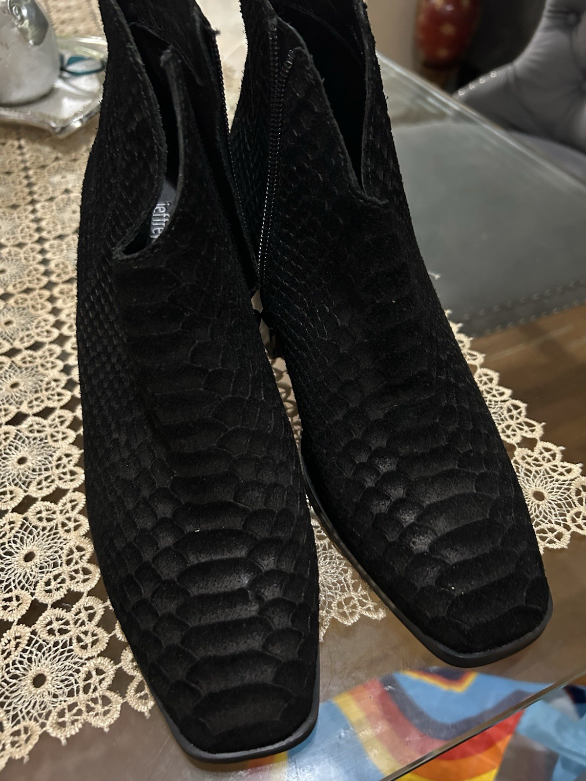 Jeffrey Campbell black suede ankle booties Size 7 - image 7