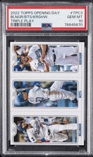 TOPPS OPENING DAY TRIPLE PLAY CLAYTON KERSHAW/CODY BELLINGER/MOOKIE BETTS PSA 10