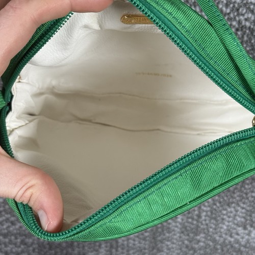 Vintage Fendi Crossbody Purse Small Green Zipper Lightweight Canvas Women Trendy - Picture 8 of 15