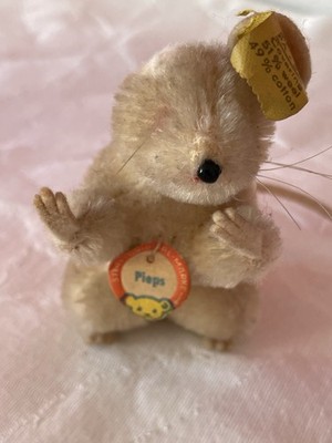Steiff Pieps Ratte 4308/04   Glasaugen   1 Ohr   Knopf & Fahne   Sammlerstück