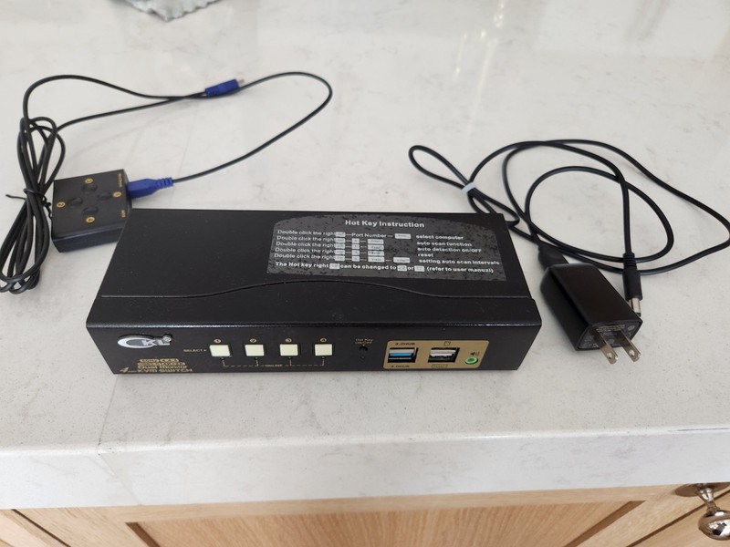 CKL KVM Switch Dual Monitor HDMI 4K@60Hz (2 Monitors 4 Computers)