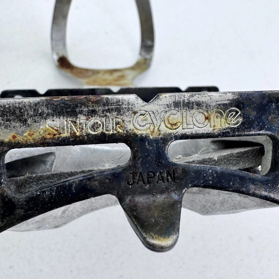 Pedales ciclónicos SunTour de colección Christophe clips especiales para dedos correas CR-MO A19 Foto 3 de 4