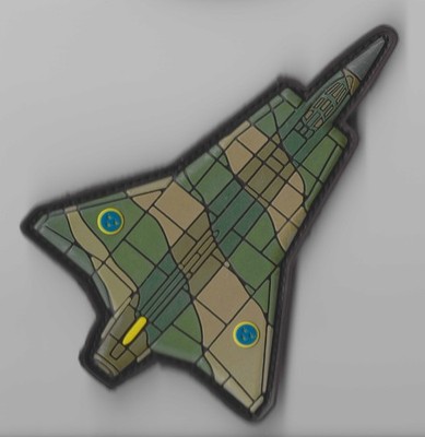 Swedish Air Force Patch Saab 35 Draken Fighter Jet Top View 2025 Sverige Dragon