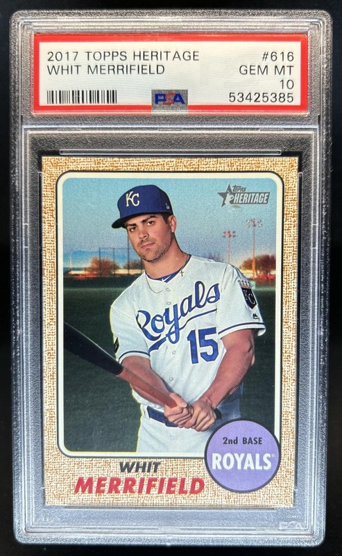 2017 Topps Heritage Whit Merrifield #616 Royals PSA 10 GEM MINT