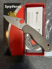 SPYDERCO Para 3, Brown FRN Handles, CPM 15V Steel, Plain Edge C223PBN15V