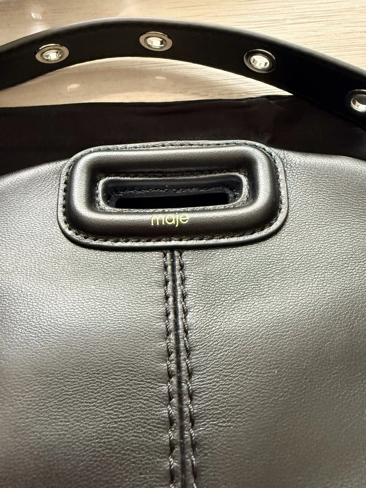 Sac MAJE Miss M Mini en cuir noir - Photo 2/4
