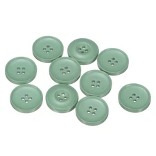 10pcs Sewing Buttons 25mm Resin Round Flat 4-Hole DIY Craft Buttons, Light Green