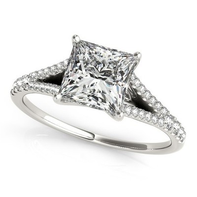 Preisvorschlag! 2 kt DE/VS Lab Grown Square Cut Diamant Verlobungsring in Platin
