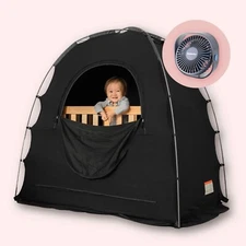 Blackout Tent for Pack N Play Baby Sleep Tent One-Click Assembly Blackout Tent