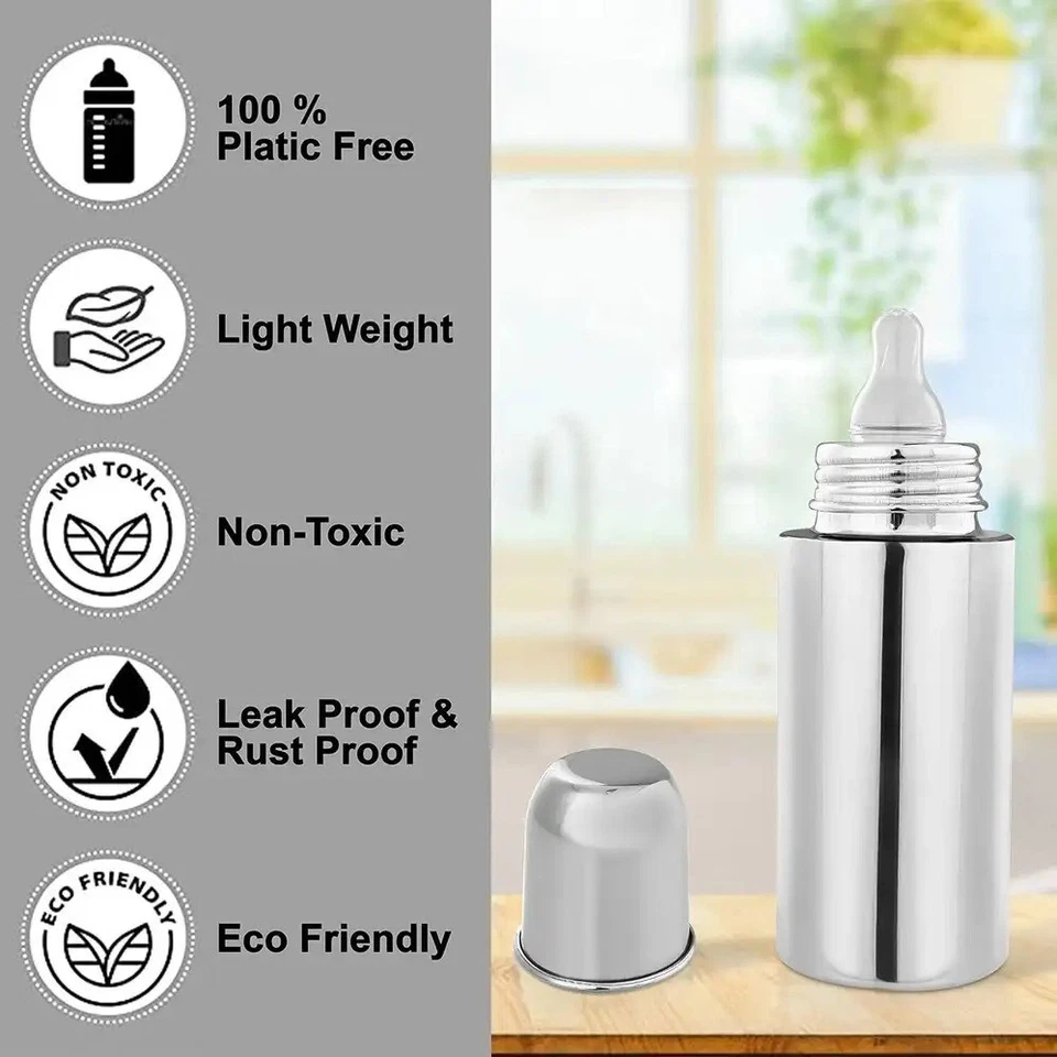 Baby Feeding Bottle Baby Love Stainless Steel 250ml| Premium Eco-Friendly nipple - Image 4 of 4
