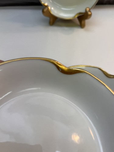 HAVILAND SILVER ANNIVERSARY Fruit Berry Bowls (5-1/8") SET OF FOUR Gold trim - Picture 7 of 7