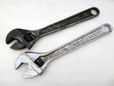 Vintage Diamond & Crescent 12" Adjustable Wrenches Crestoloy Made in USA