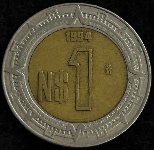 MEXICO 🇲🇽 1 Nuevo Peso 1994 Estados Unidos Mexicanos Coin KM#550 (1992-1995)