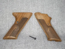 CUSTOM MADE WALNUT COLT WOODSMAN .22 GRIPS "CHECKERED & LOGO"